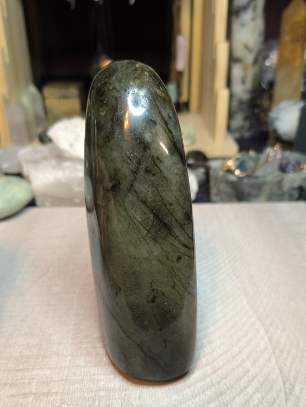 #54 High-Flash Labradorite Freeform | 5.5" Polished Crystal Stone Display - Picture 5 of 6